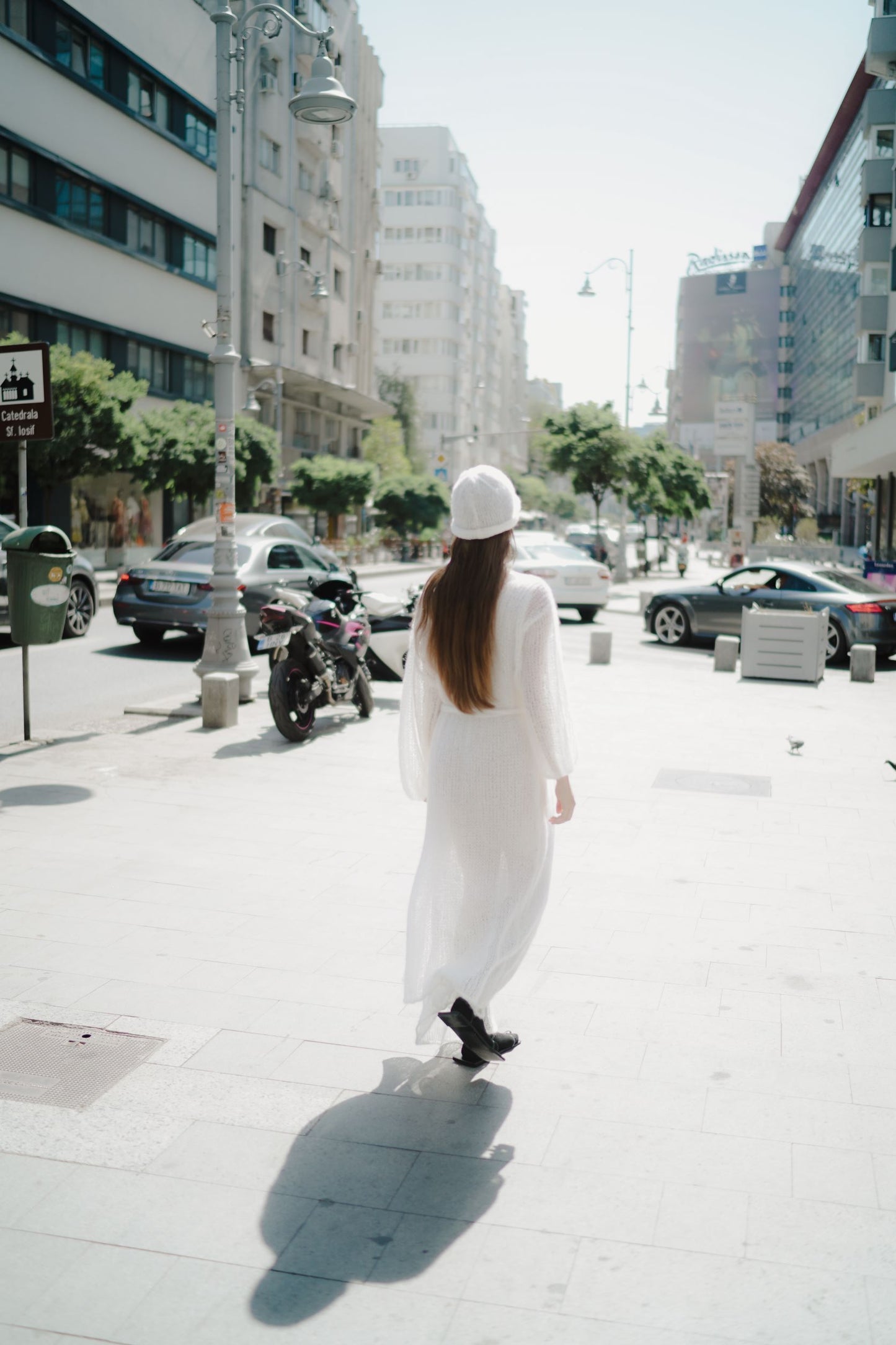 Cream Long Cardigan in Mohair