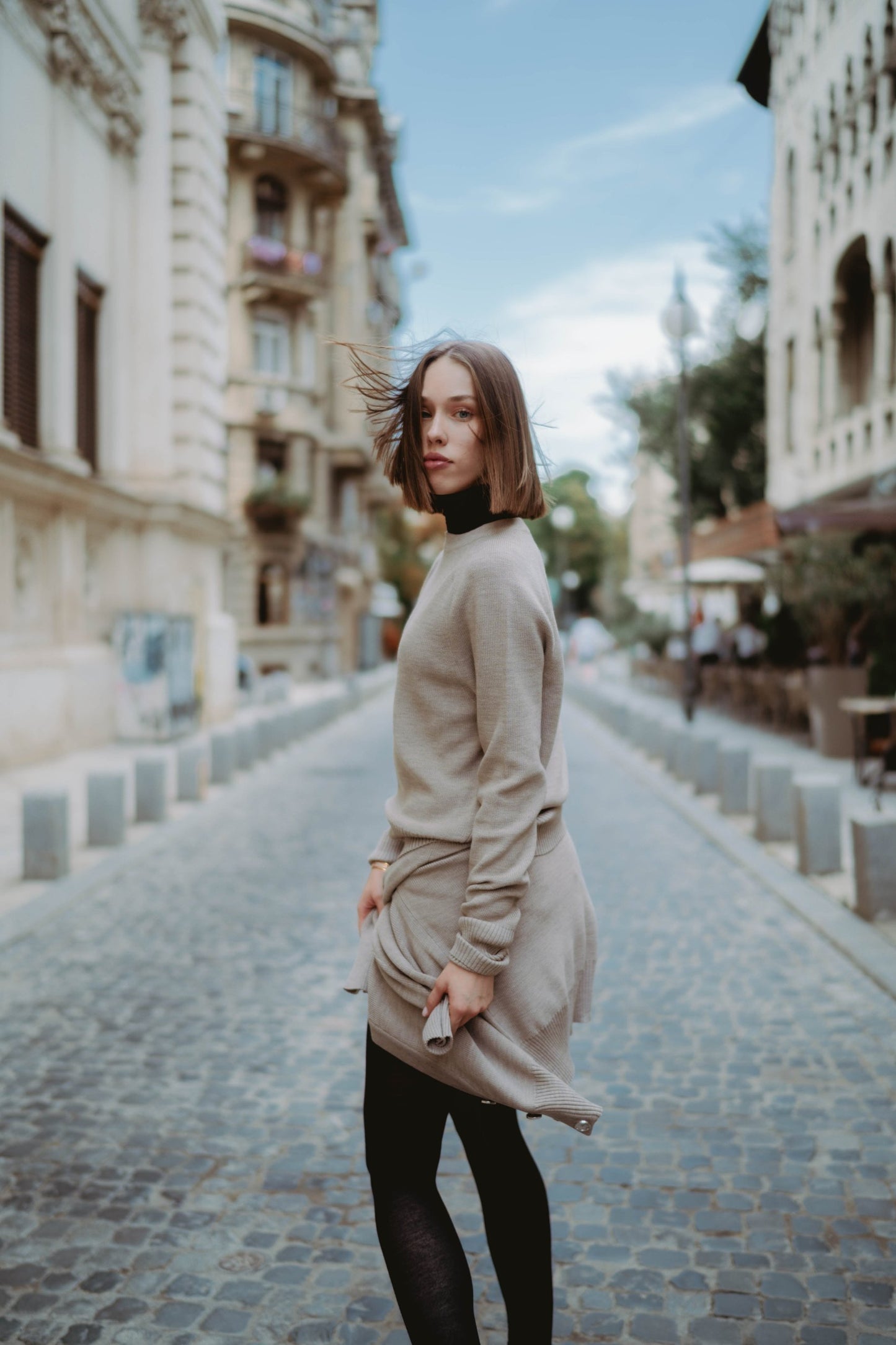 Fine merino knit sweater taupe