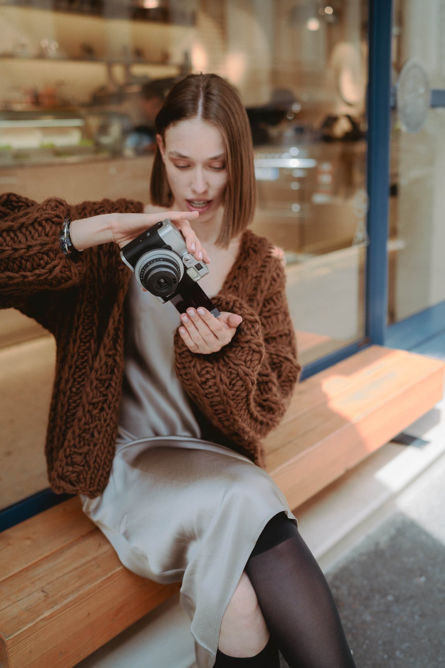 Oversized fisherman cardigan chocolate