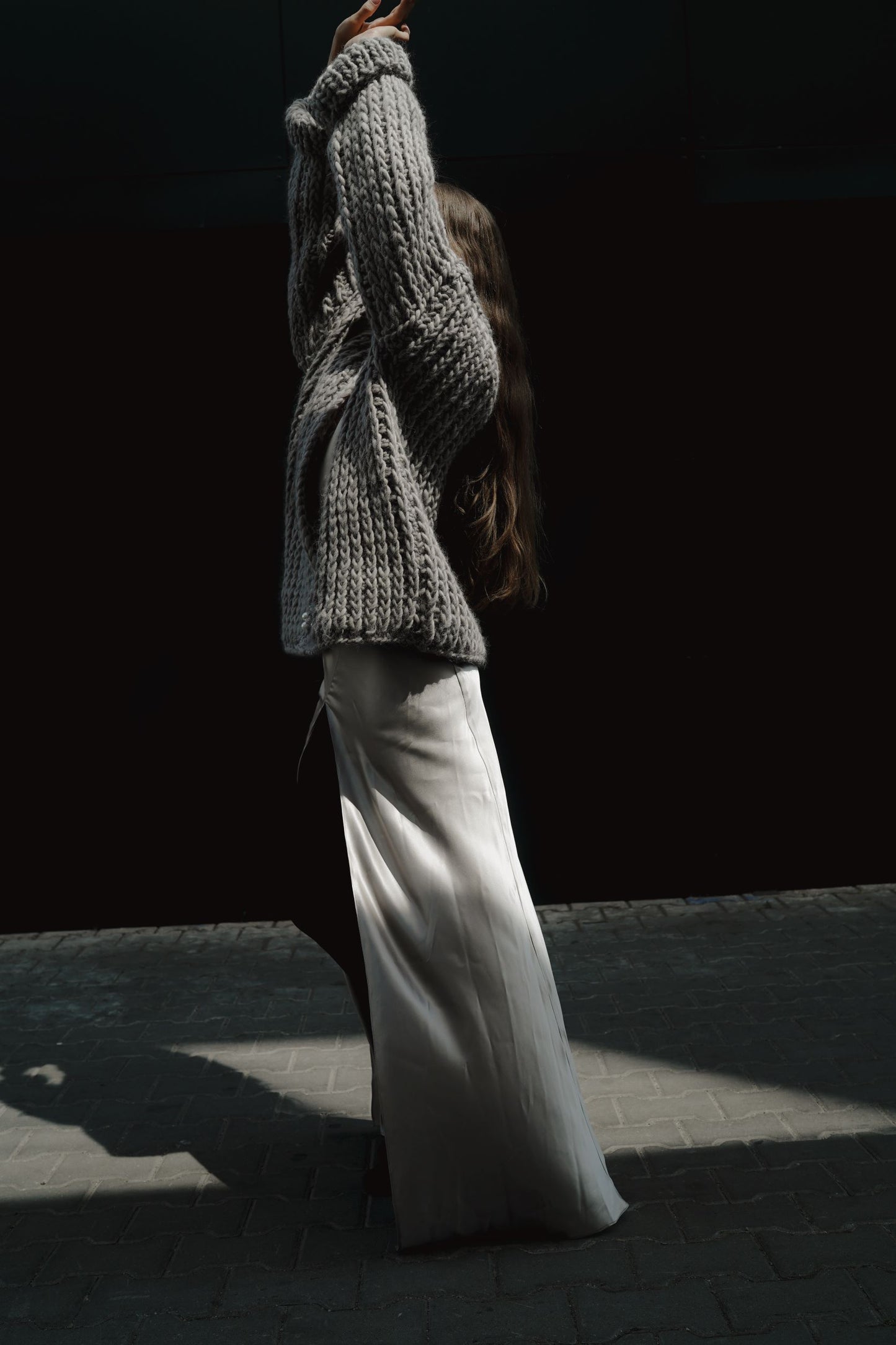 Balanced Gray Cardigan in Virgin Wool