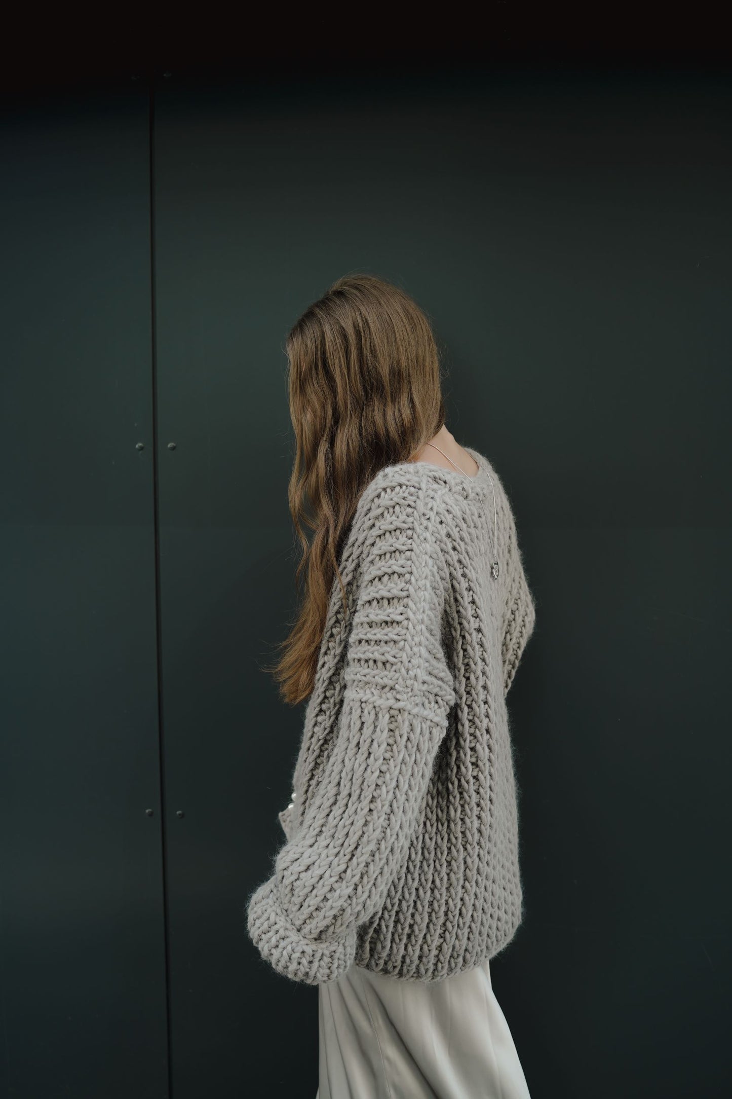 Balanced Gray Cardigan in Virgin Wool