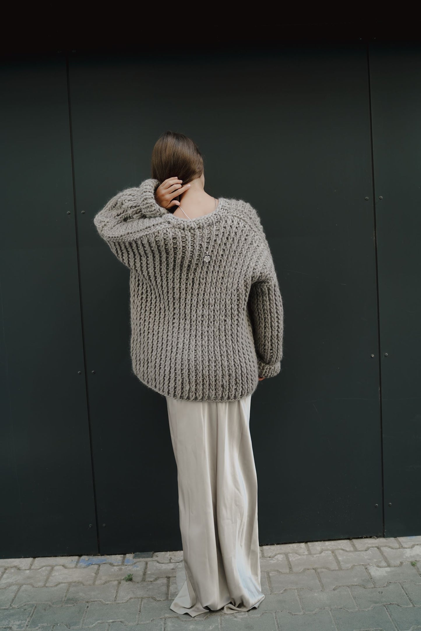 Balanced Gray Cardigan in Virgin Wool