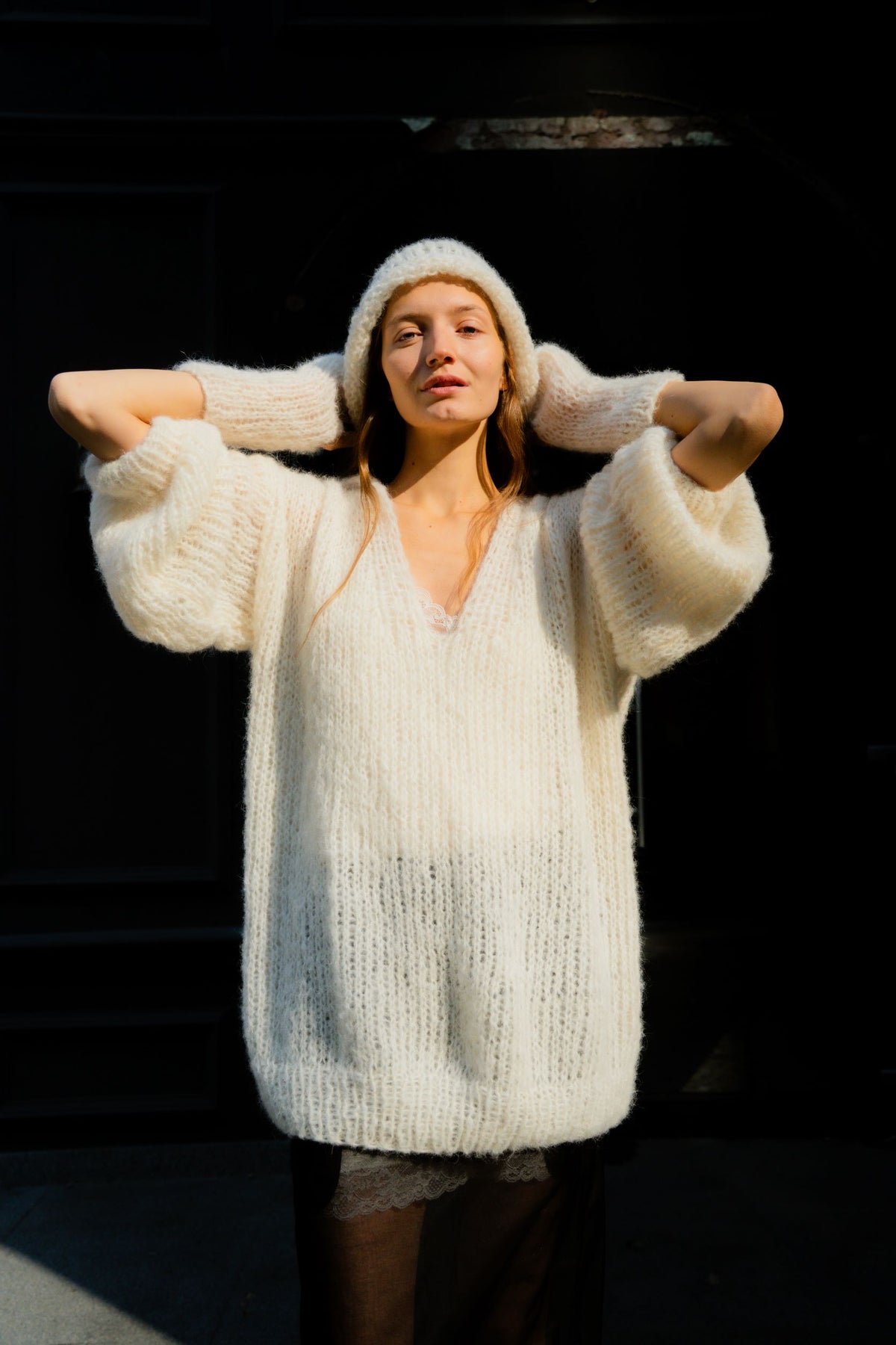 Theme sweater | Natural white - Alpaca and silk blend