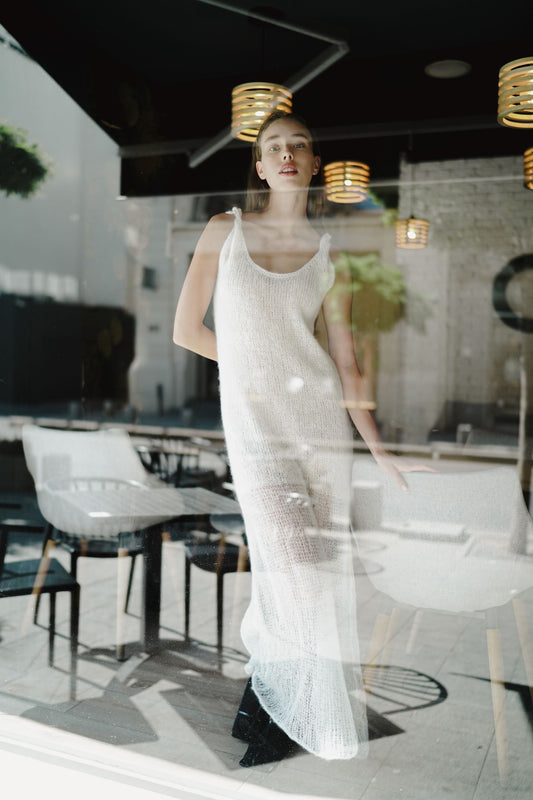 Cream Tank Dress in Mohair