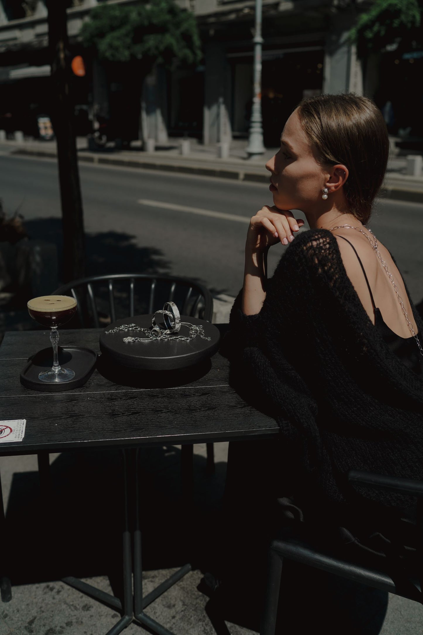 Black Coffee Cardigan in Alpaca