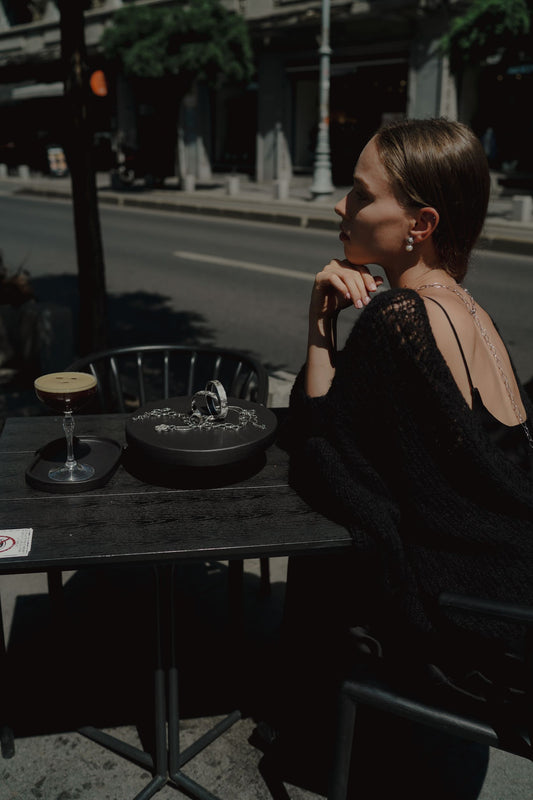 Black Coffee Cardigan in Alpaca
