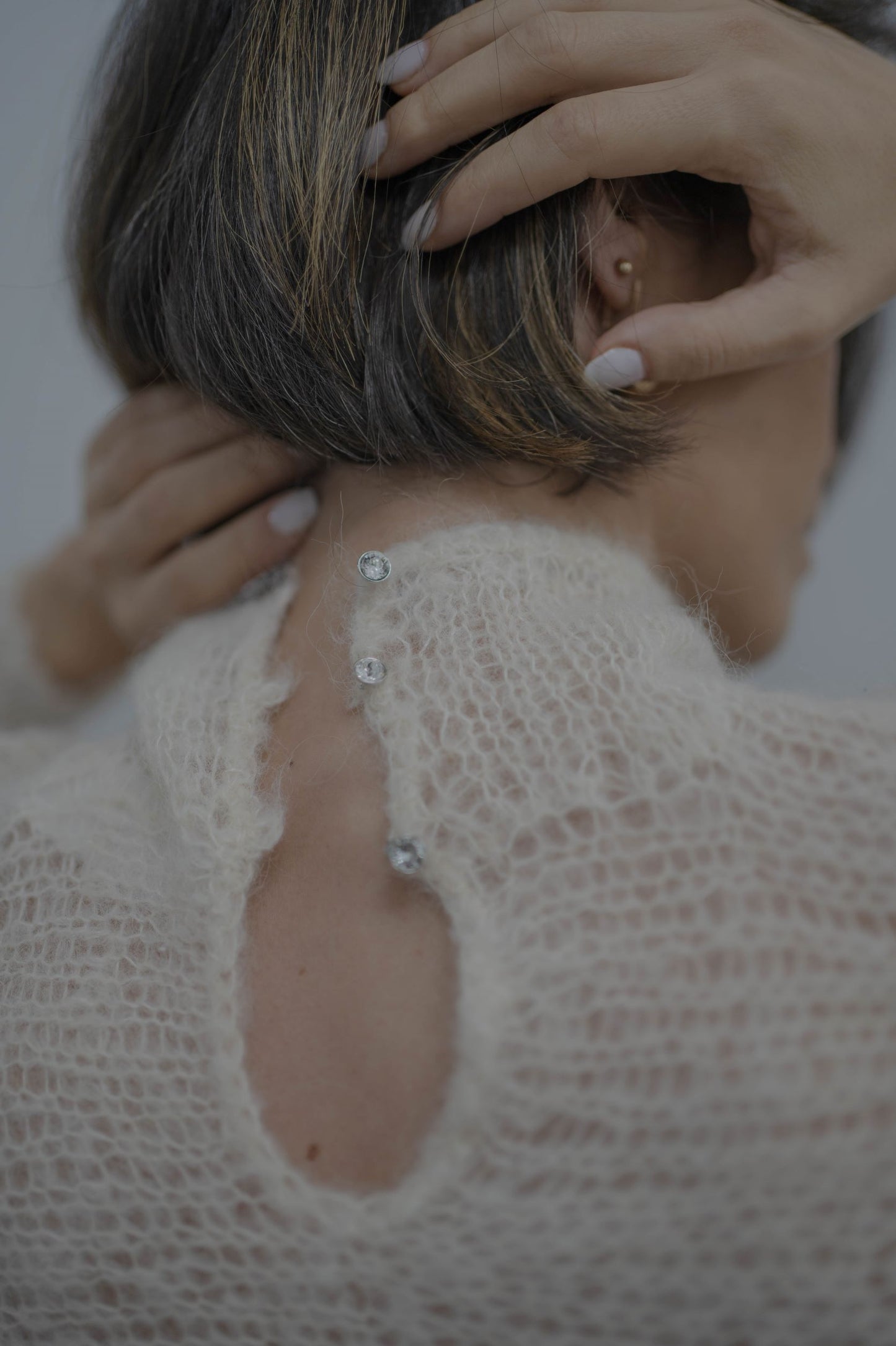 Knit Lace Swarovski Turtleneck