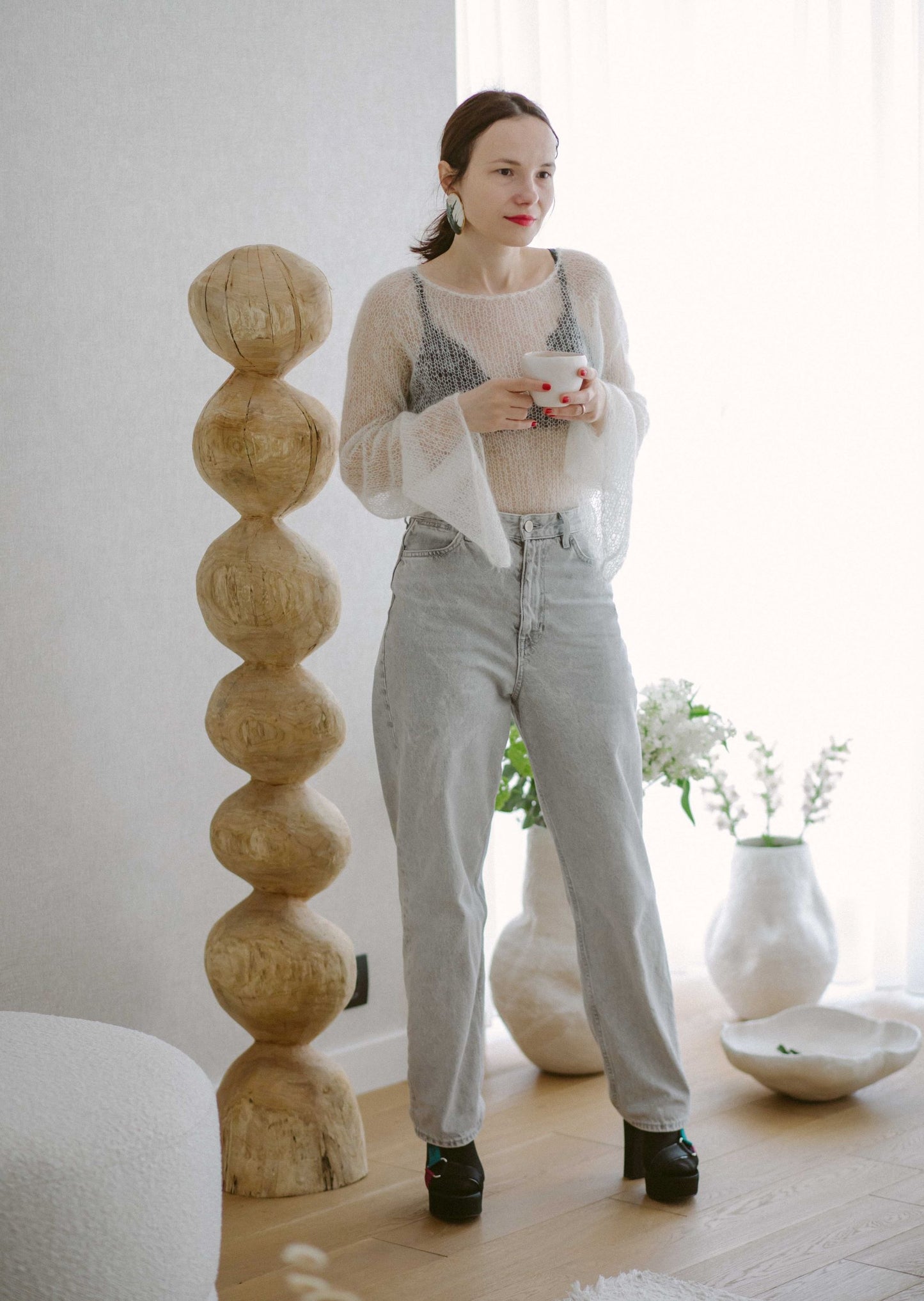 Swarovski Long-Sleeve Mohair blouse