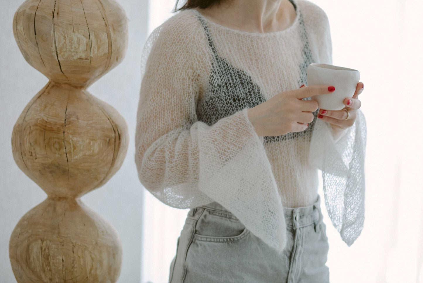 Swarovski Long-Sleeve Mohair blouse