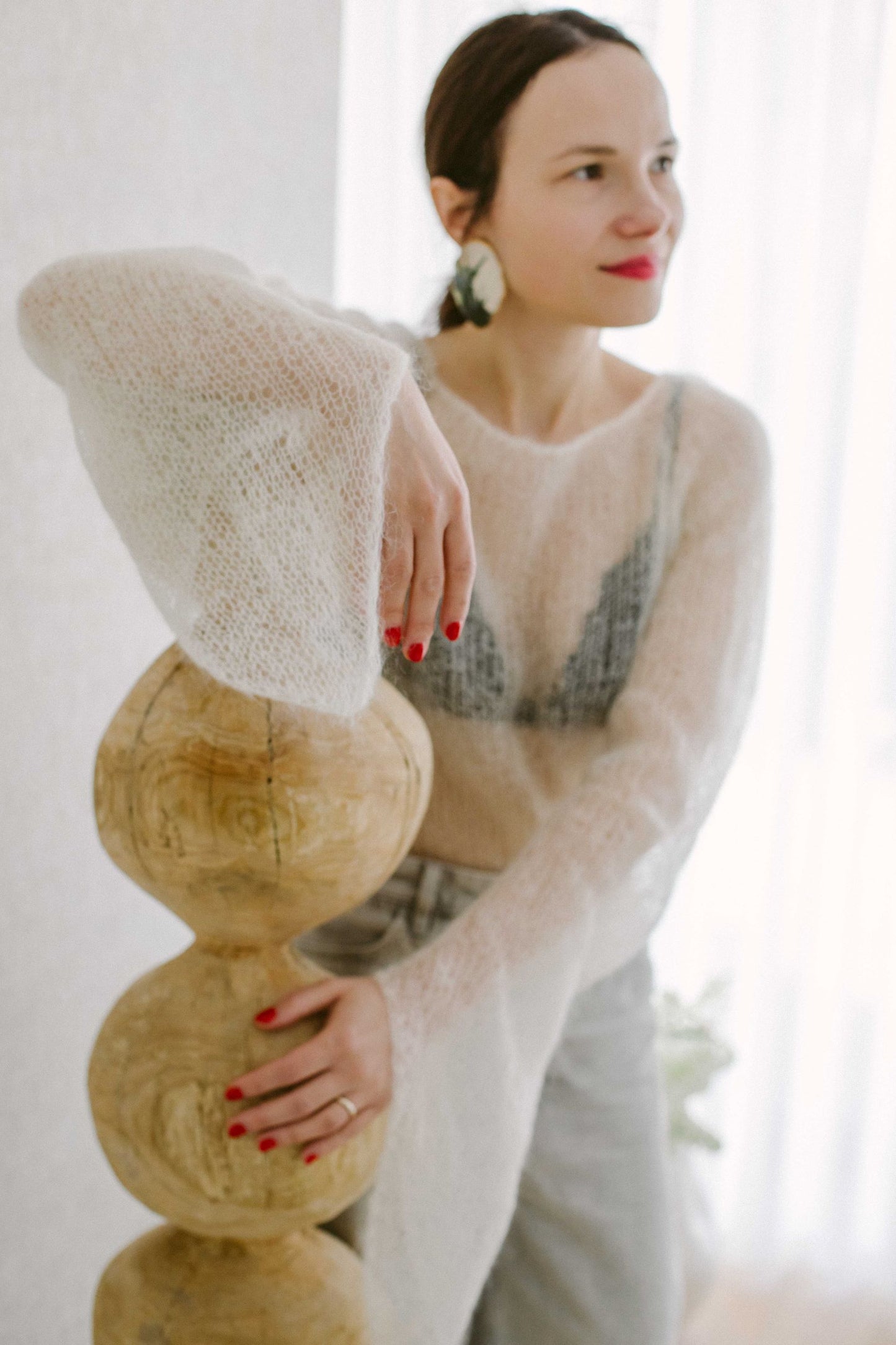 Swarovski Long-Sleeve Mohair blouse