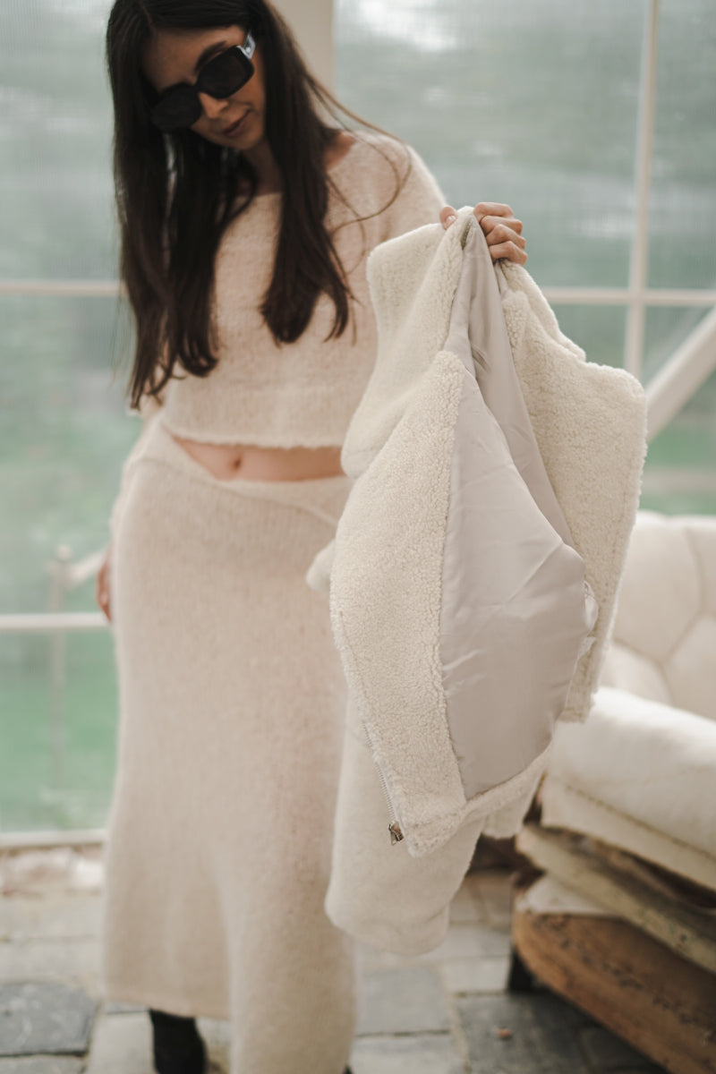 Cropped Shearling Jacket