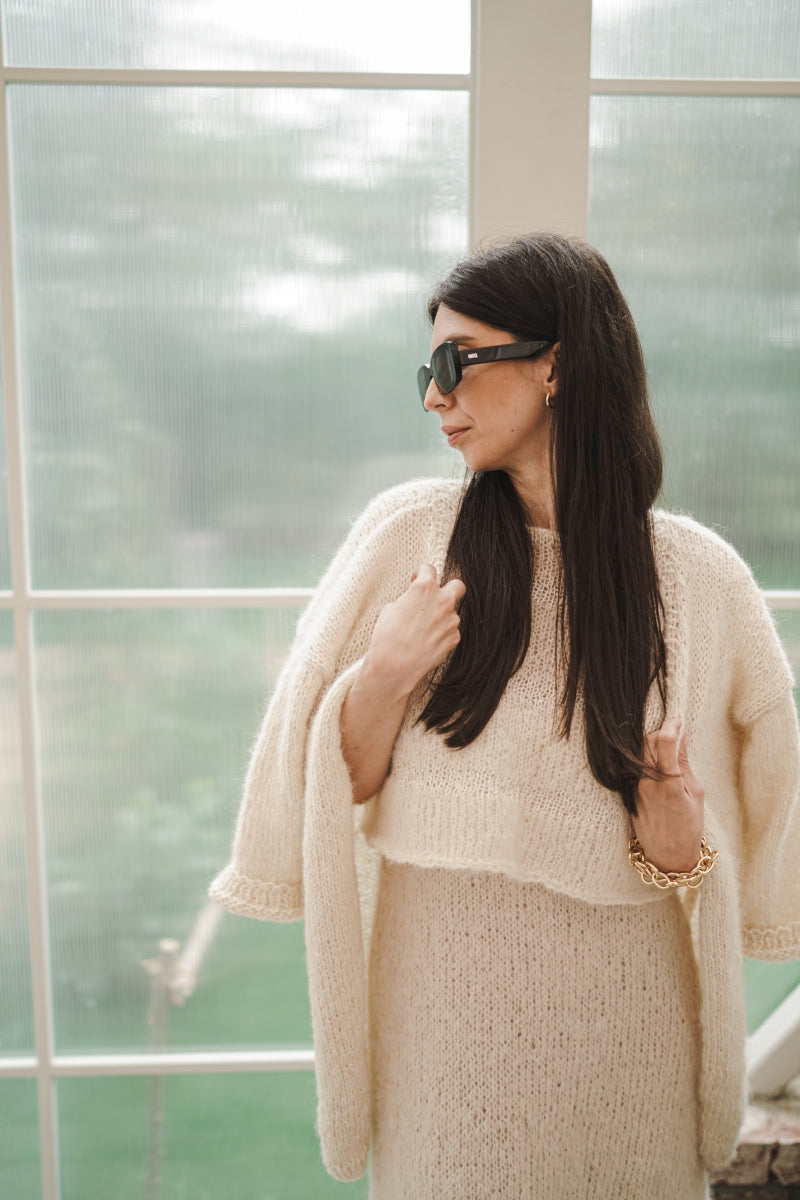 Open Front Knitted Cardigan