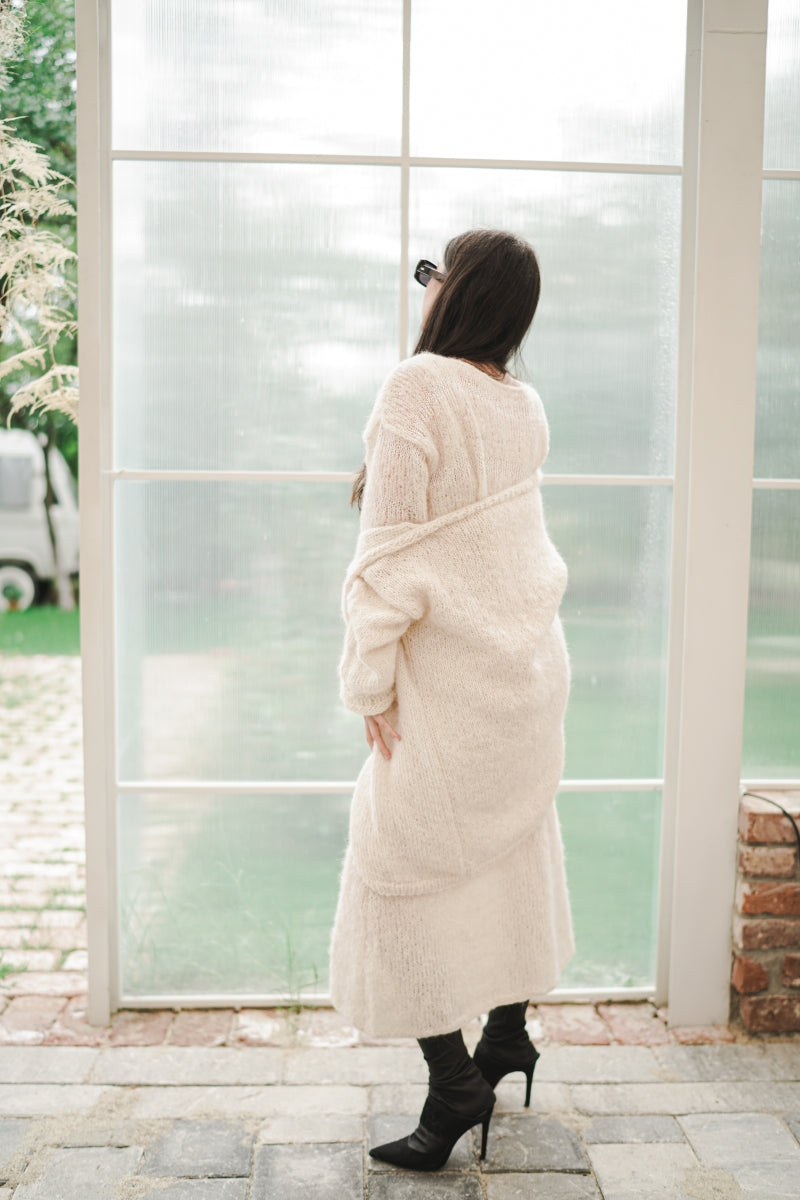 Open Front Knitted Cardigan