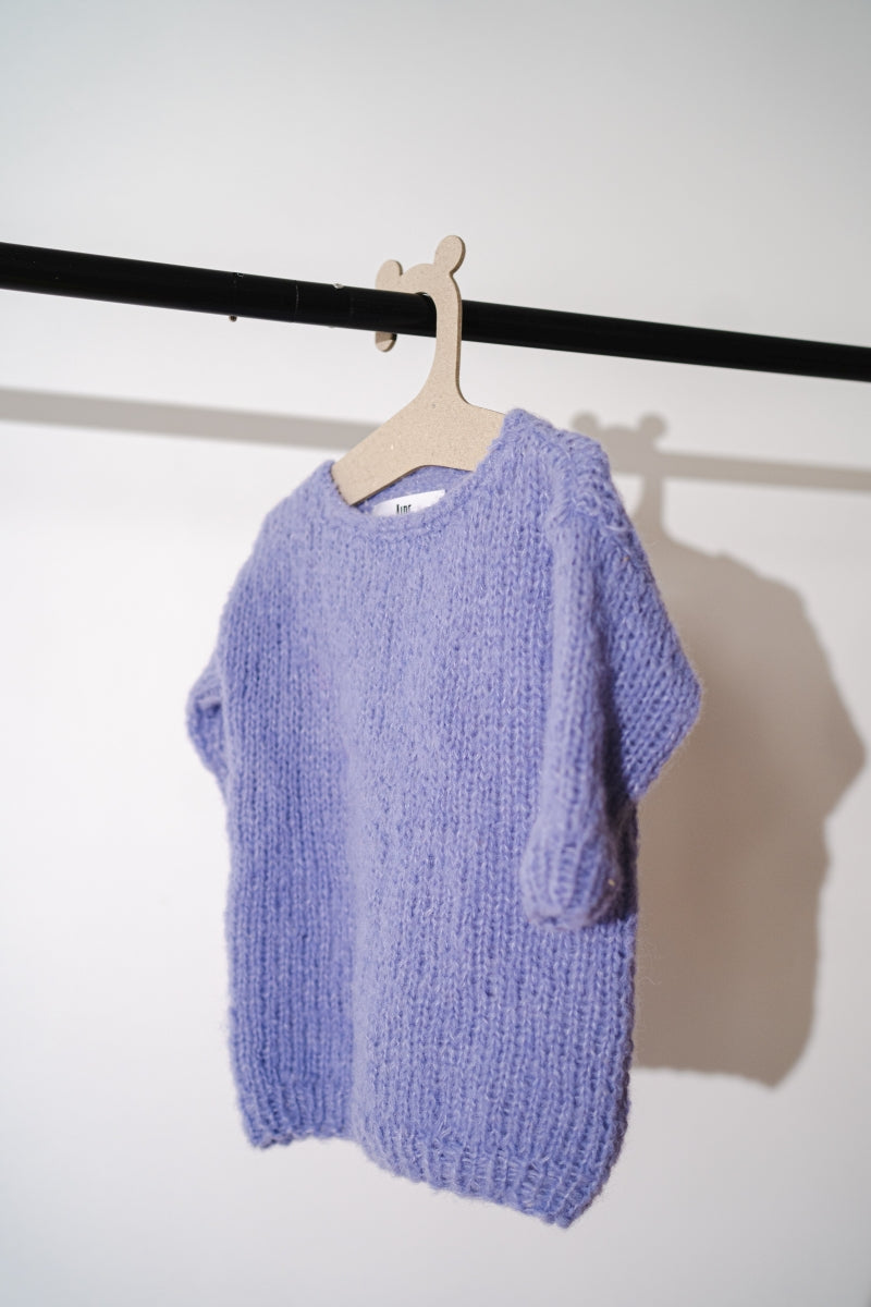 Baby Knitted Lavender Dress and Hat Set