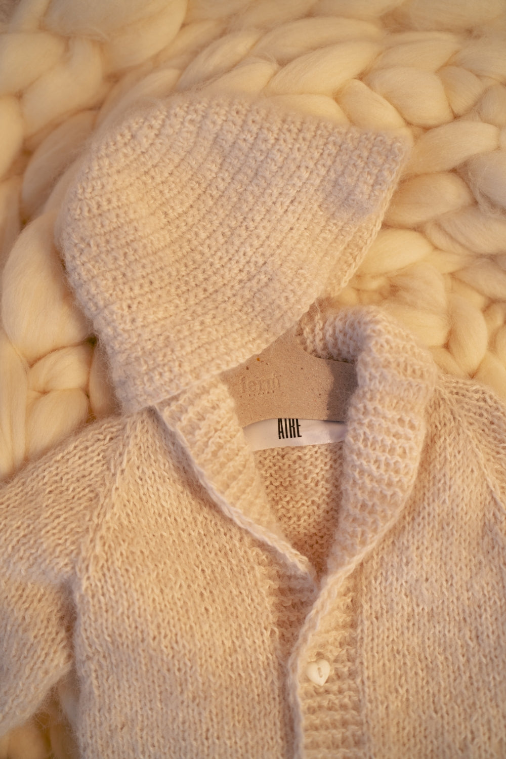 Baby Knitted Cardigan and Bucket Hat Set