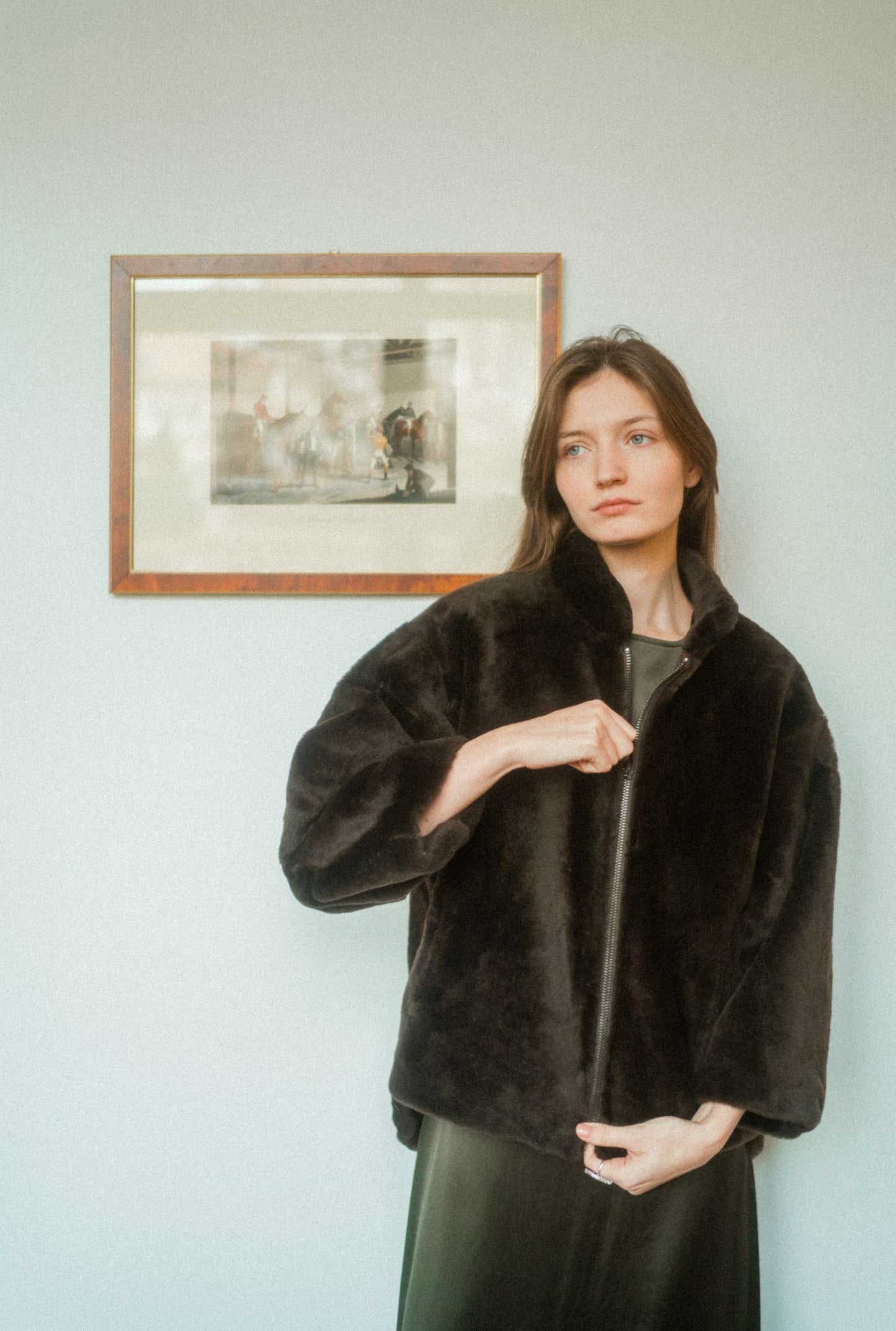 Silky shearling coat