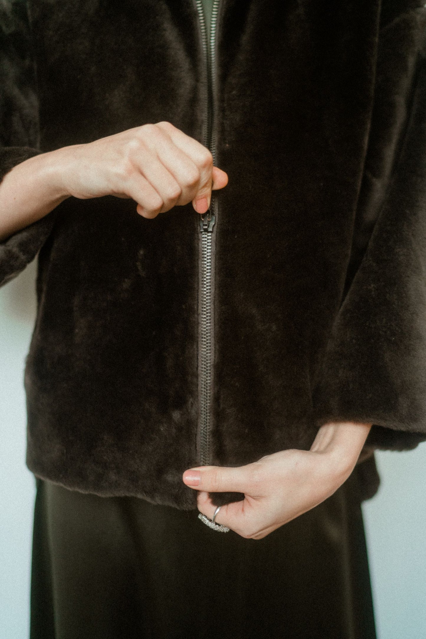 Silky shearling coat