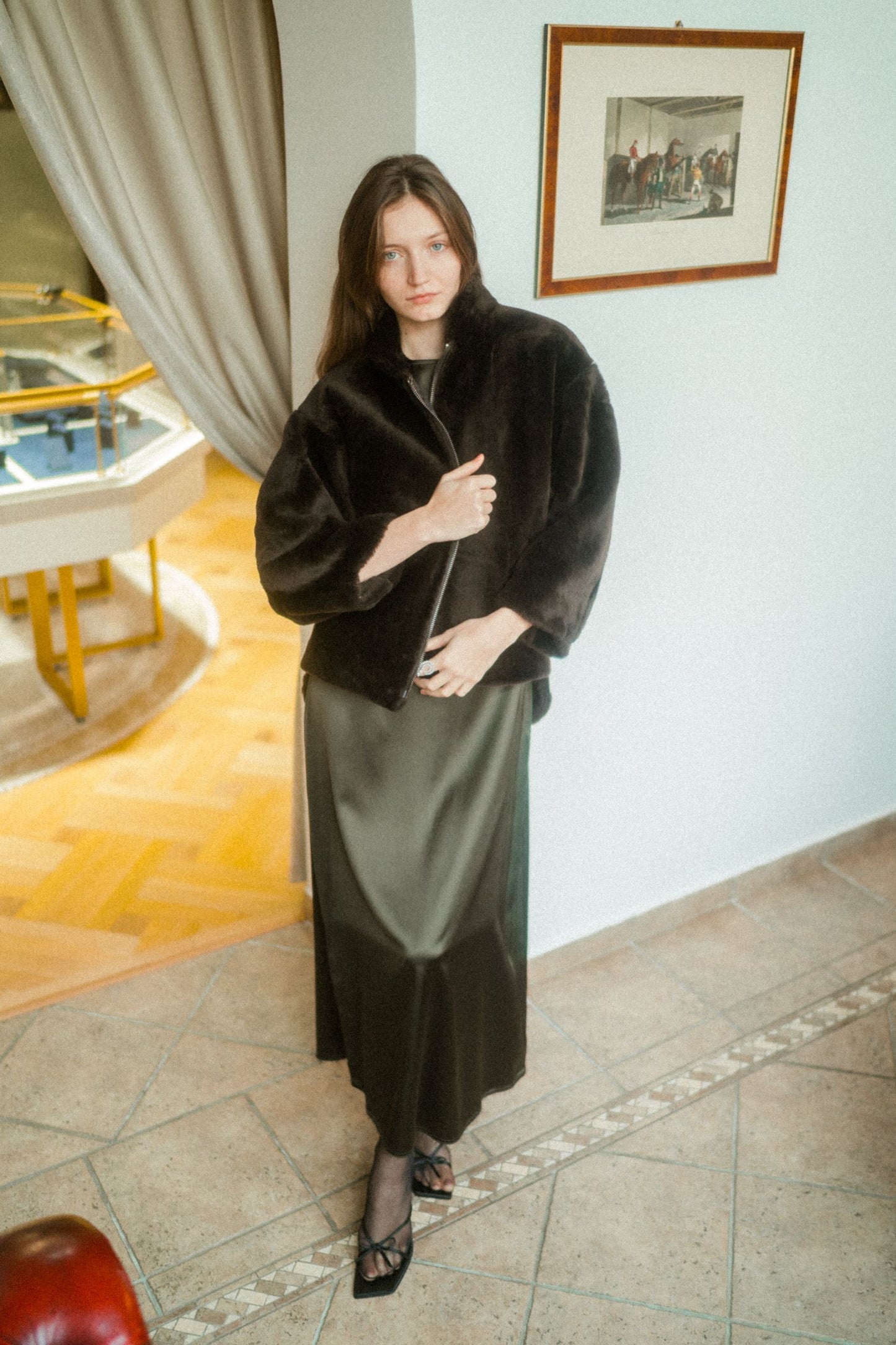 Silky shearling coat