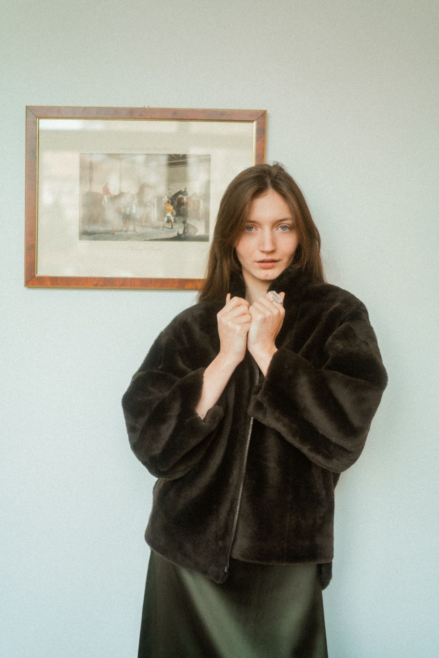 Silky shearling coat