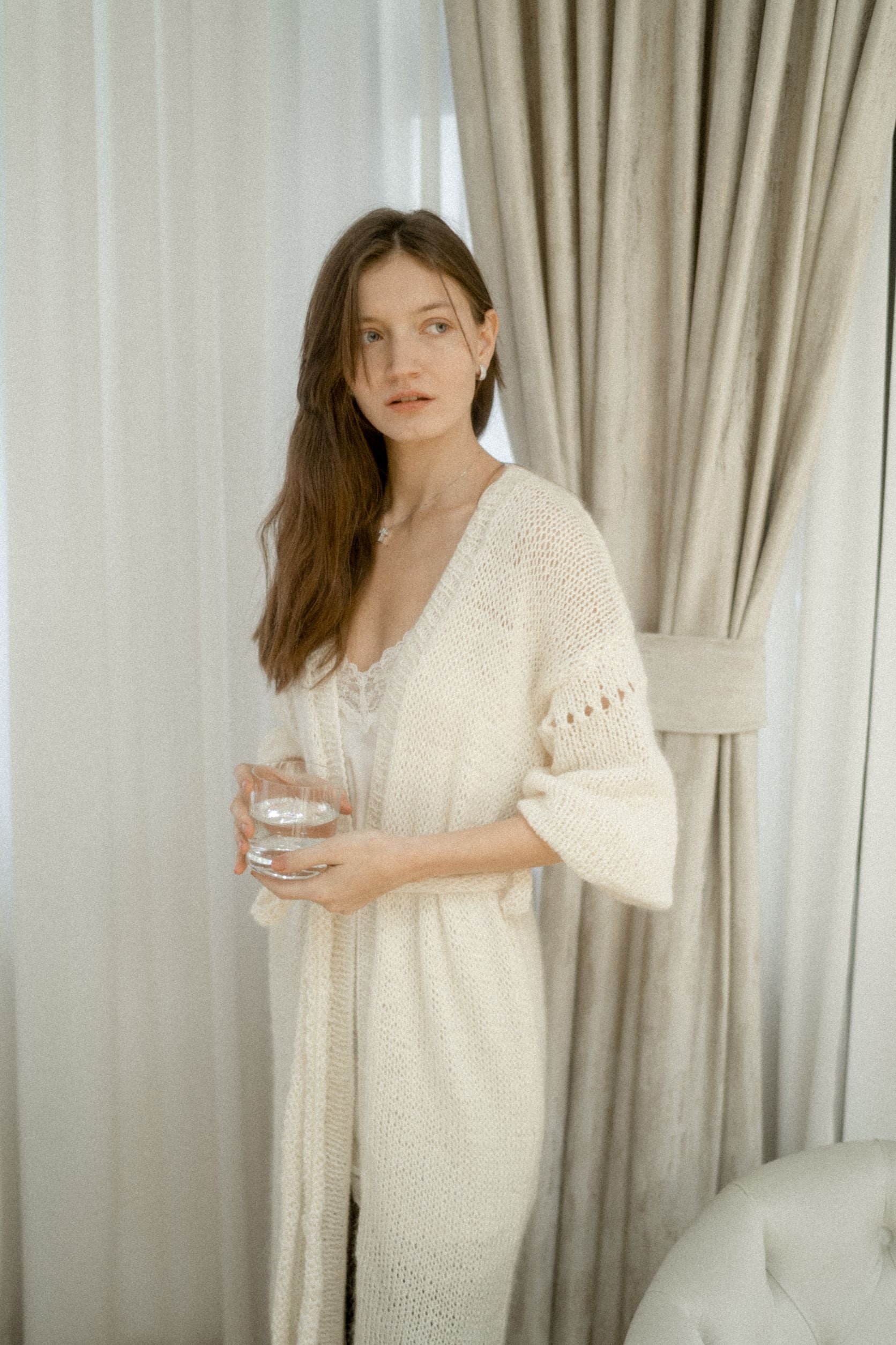 white cardigan for dress Soft white cardigan – AIRE