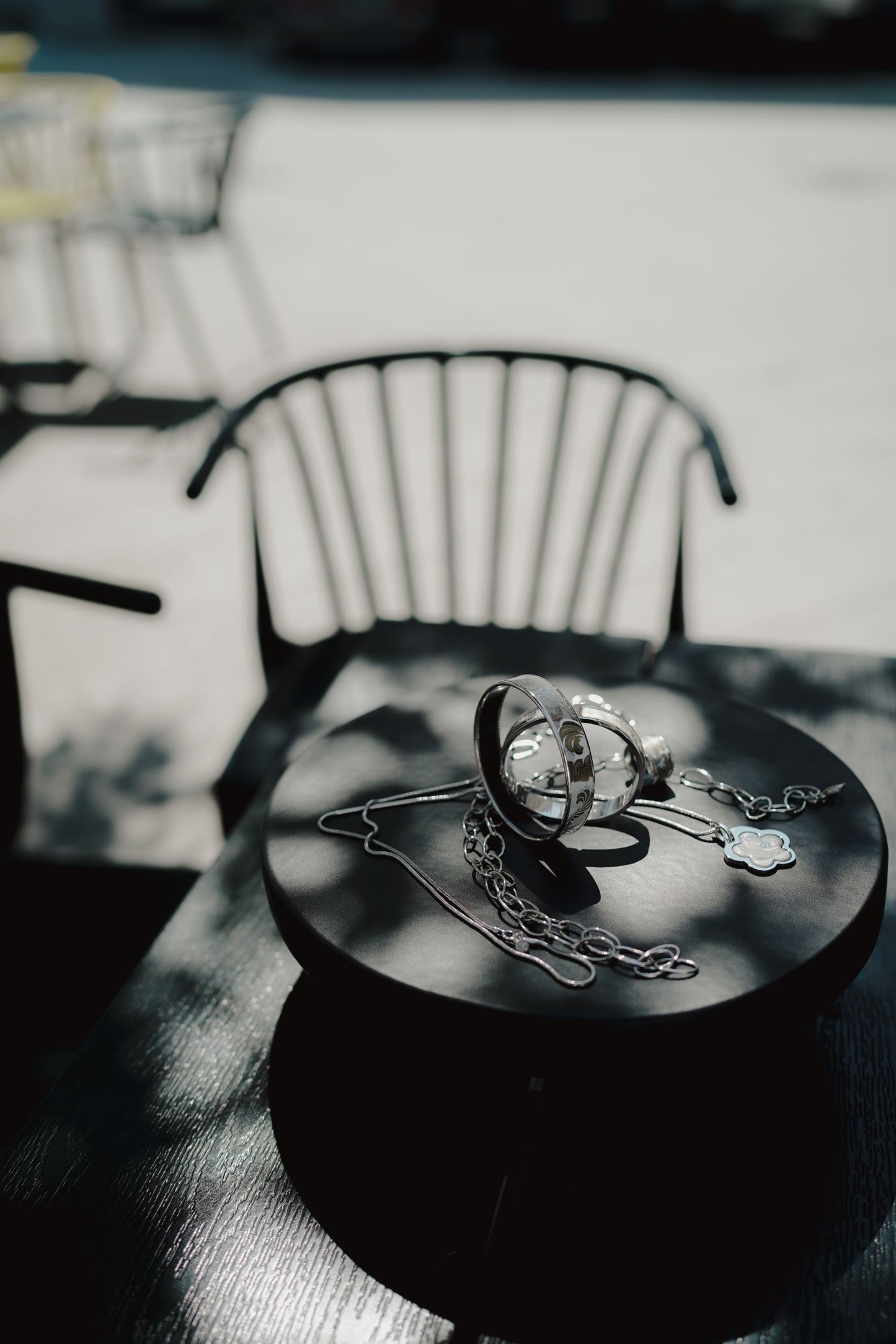 Matte Black Pedestal and Tray Set