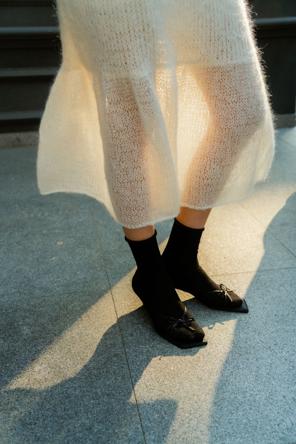 Poetic dress | Natural white - Alpaca silk blend