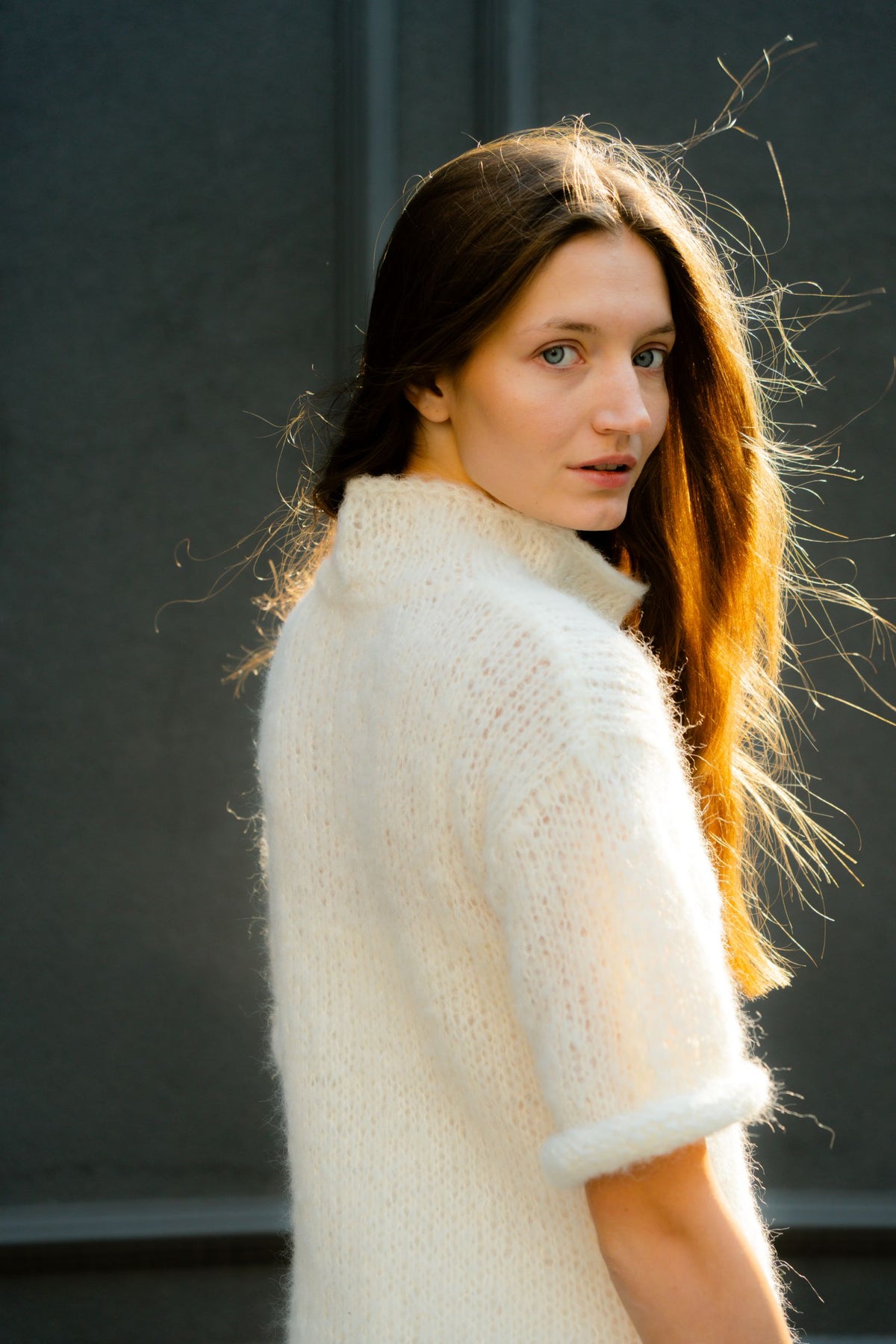 Poetic dress | Natural white - Alpaca silk blend