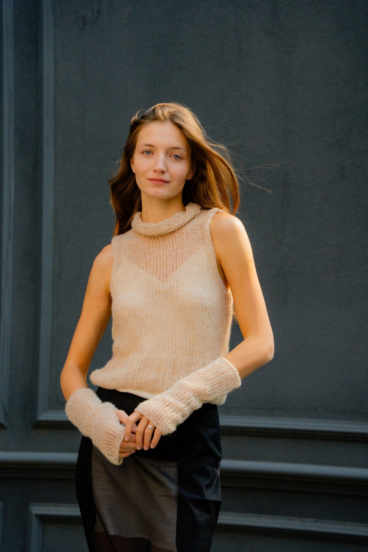 Poem turtleneck set | Beige - Cashmere and silk