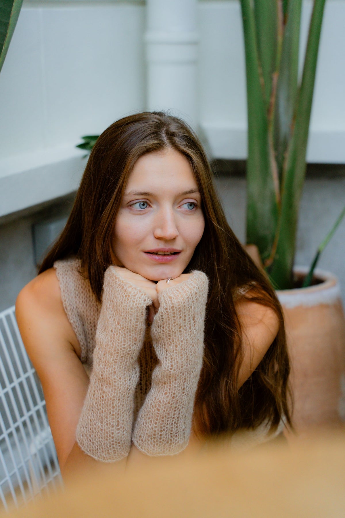 Poem turtleneck set | Beige - Cashmere and silk
