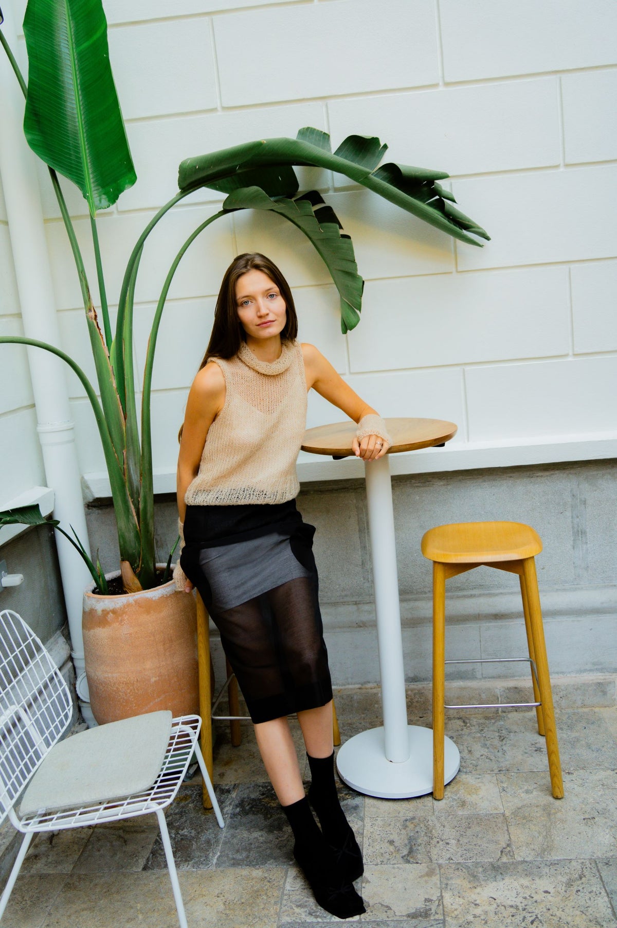Poem turtleneck set | Beige - Cashmere and silk