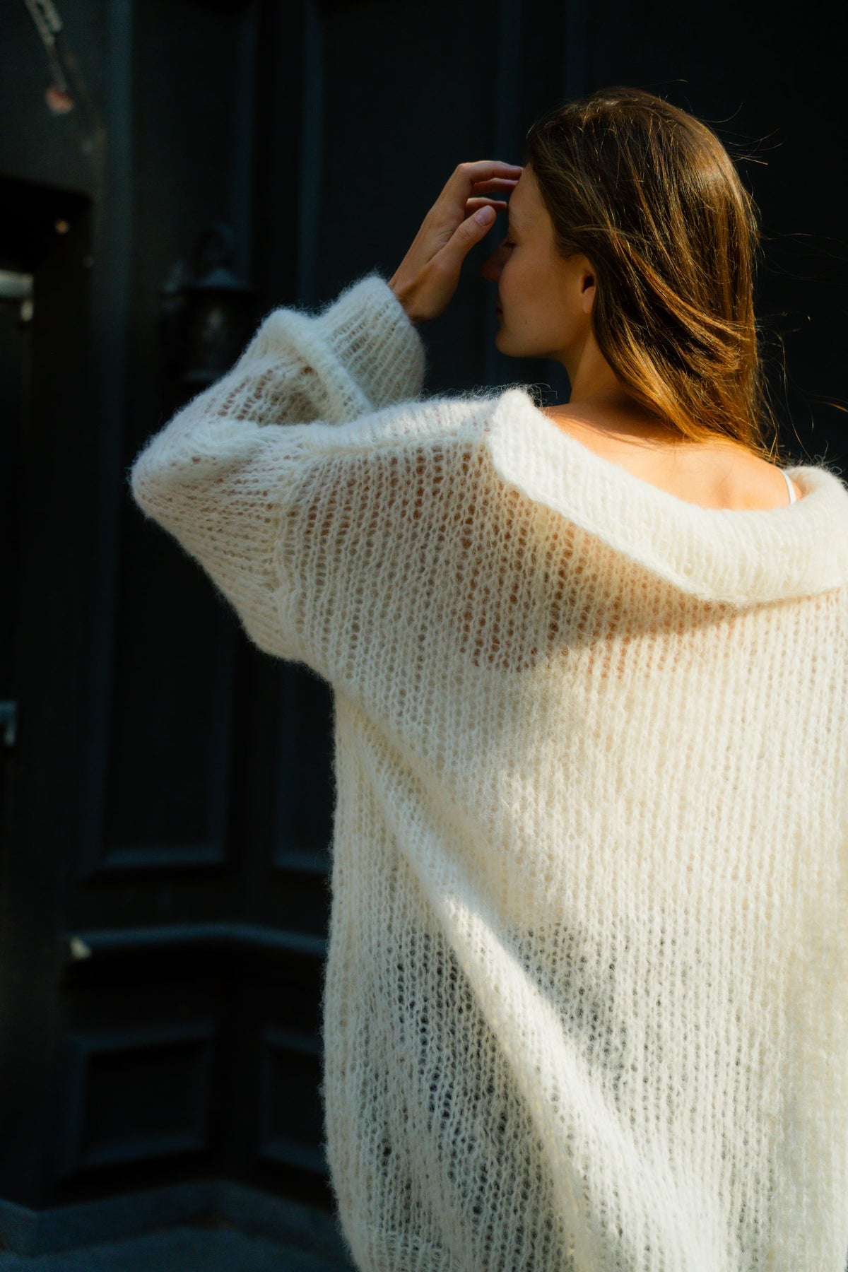 Theme sweater | Natural white - Alpaca and silk blend