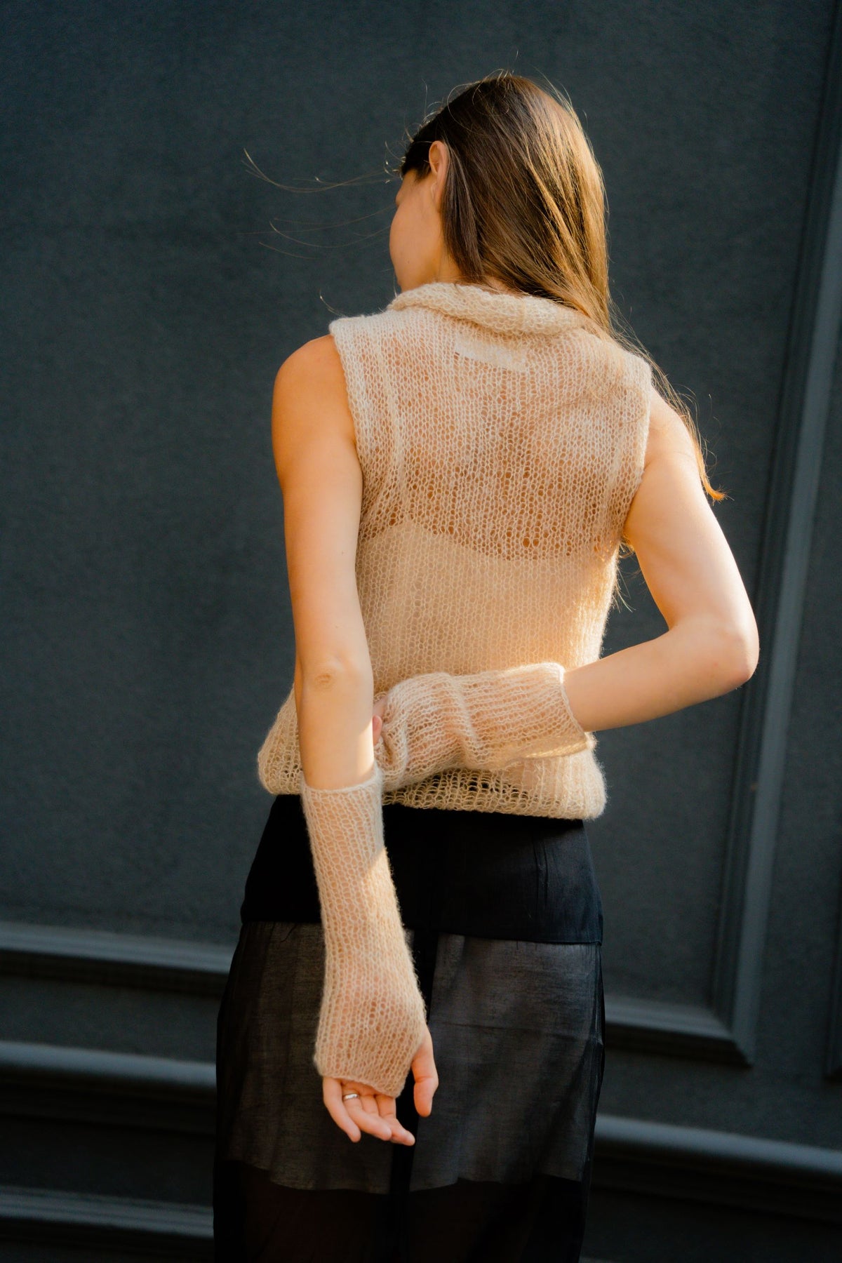 Poem turtleneck set | Beige - Cashmere and silk