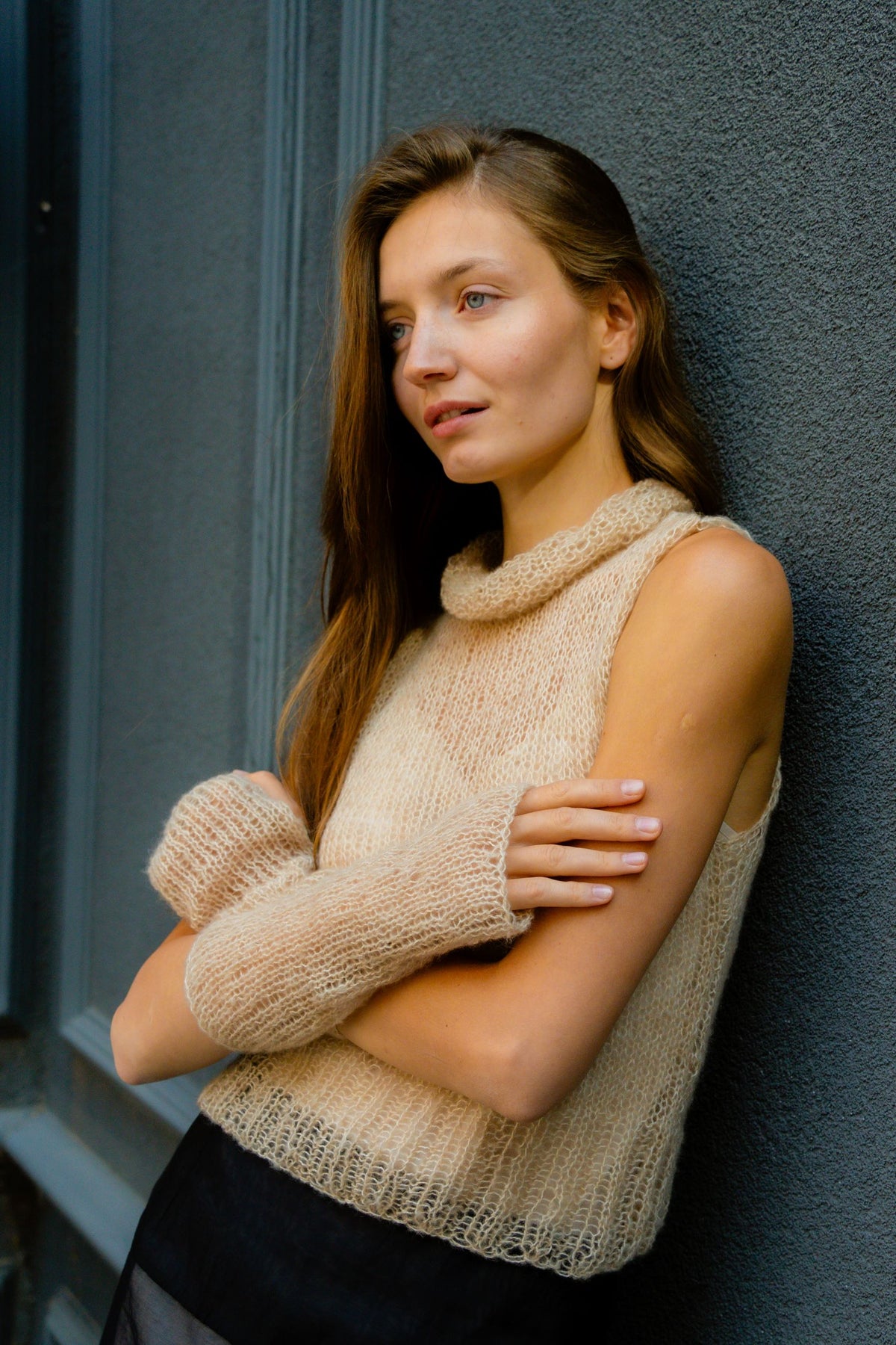 Poem turtleneck set | Beige - Cashmere and silk