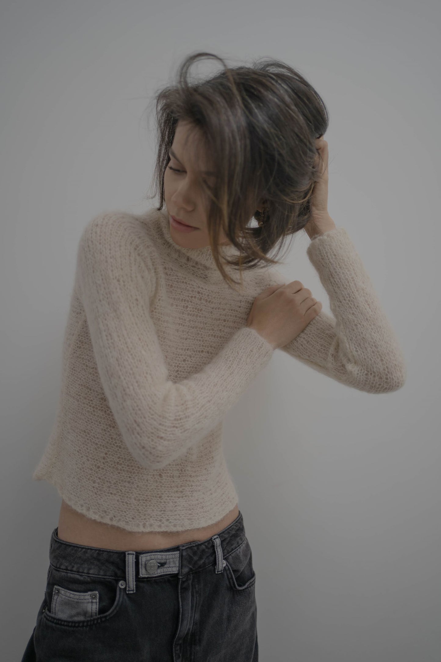 Knit Lace Swarovski Turtleneck