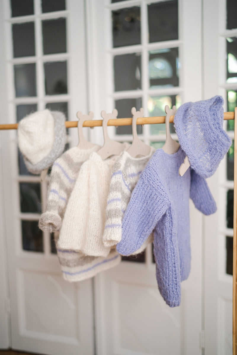 Baby Knitted Lavender Dress and Hat Set