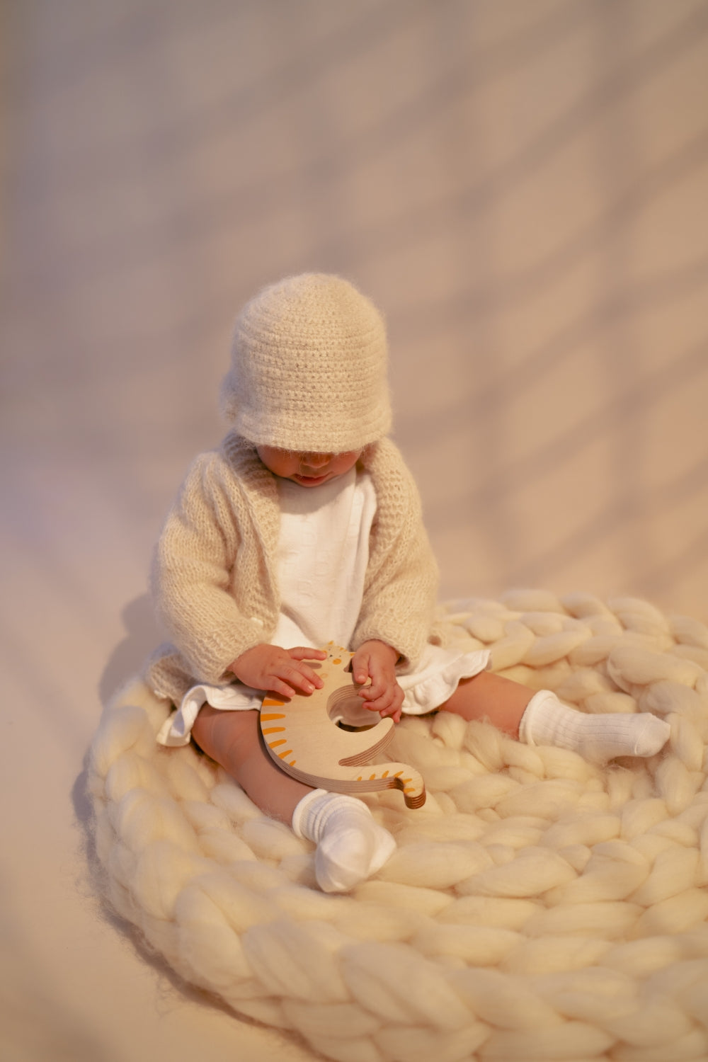 Baby Knitted Cardigan and Bucket Hat Set