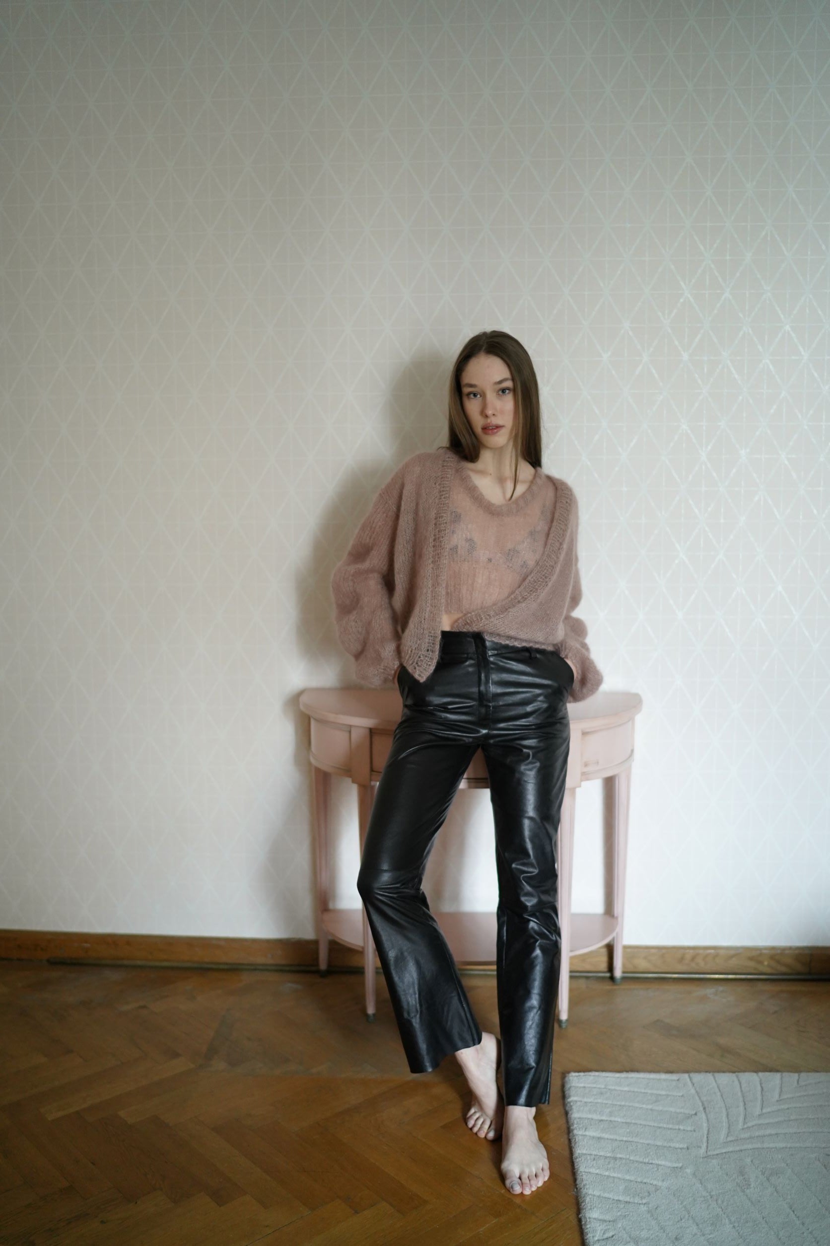 Leather on sale loose pants